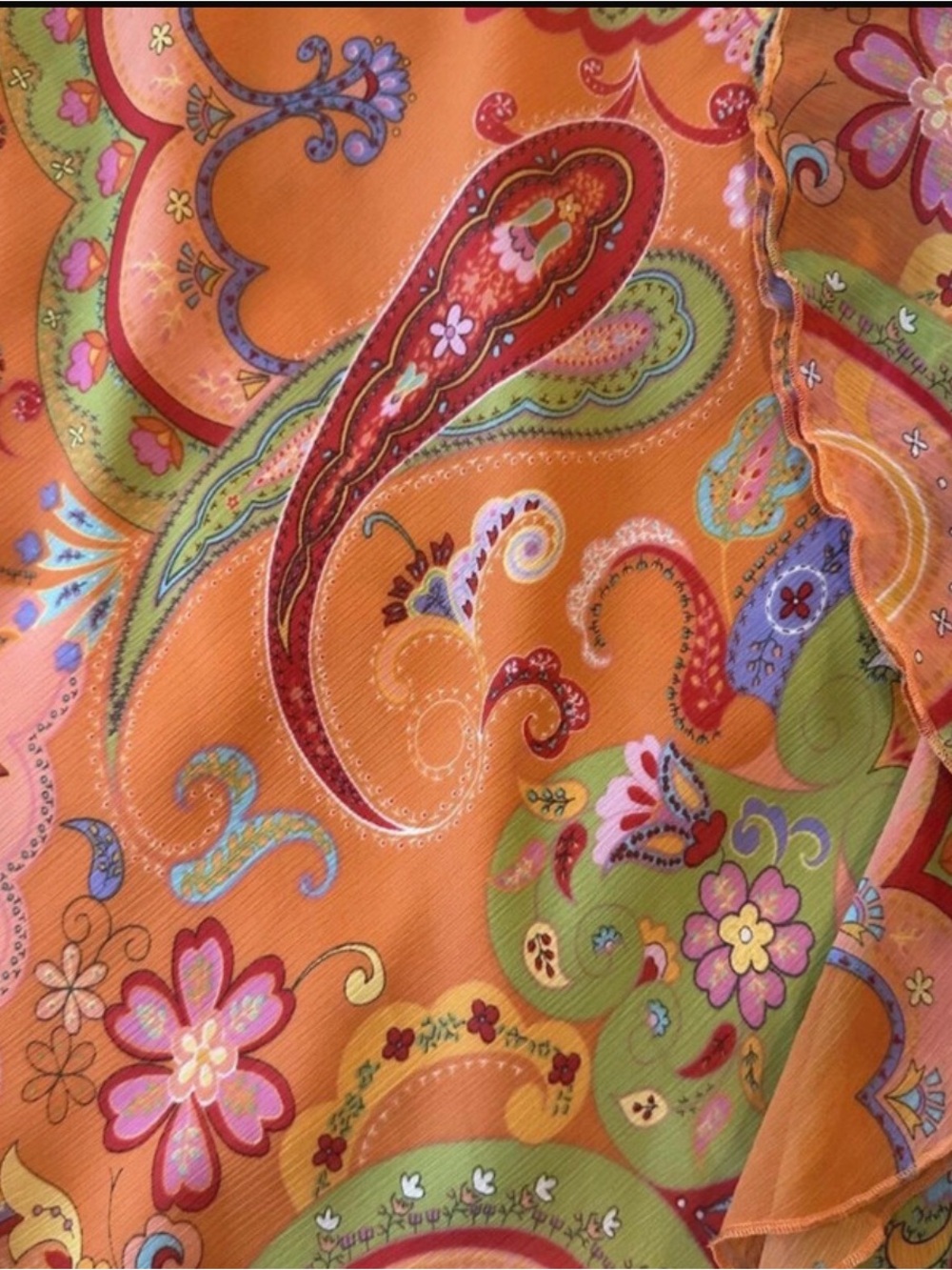 ✨ Fairycore Paisley Handkerchief Hem Midi Skirt | Y2K Whimsical Cottagecore - Picture 4 of 4
